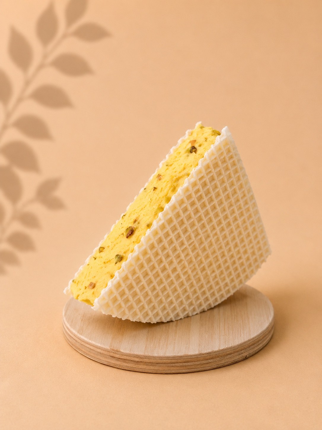 Wafers with Saffron Pistachio Ice Cream